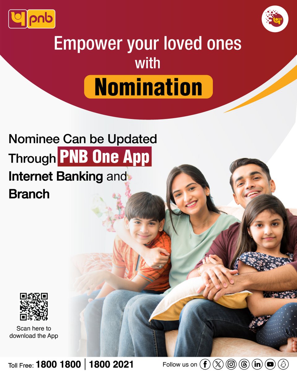 Secure your loved one’s future with Nomination For more info on Nomination, visit pnbindia.in/Nomination-Fac… #Nominee #BankAccount #PNB #Digital #Banking