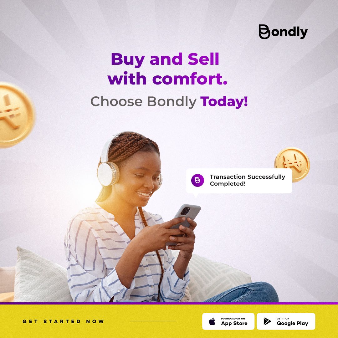 Bondlyhq's tweet image. Buying and Selling are simplified and made easy with Bondly. 

Choose comfort and ease, Choose Bondly !!!

#Bondly #SafeTransaction #EscrowServiceProvider #Escrow #EasyTransaction