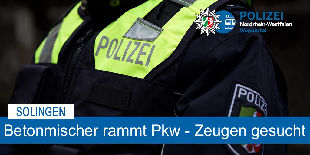 Eine 72-Jährige, die in ihrem Auto auf der Schützenstraße in #Solingen fuhr, wurde am 21.05.2024 von einem Betonmischer-Lkw gerammt. Dabei wurde der Kleinwagen auf der Fahrerseite stark beschädigt. Der Lkw-Fahrer entfernte sich. 
Die #Polizei sucht Zeugen: wuppertal.polizei.nrw/presse/pol-w-s…