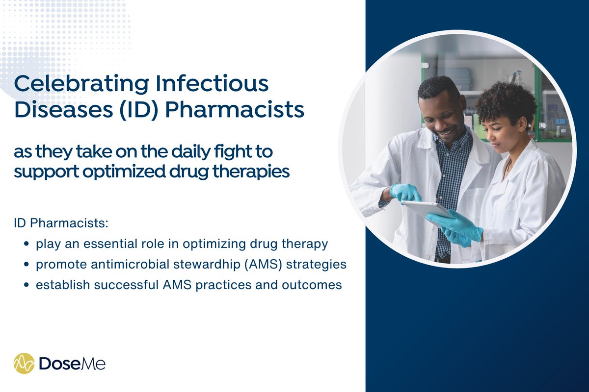 Happy #IDPharmacistsDay! ID Pharmacists take on the daily fight to support optimized drug therapies for every patient.  A BIG round of applause for being the critical link to patient care & AMS success! #IDpharmacistsday #precisiondosing #personalizedmedicine #AMS #JOINTHEFIGHT