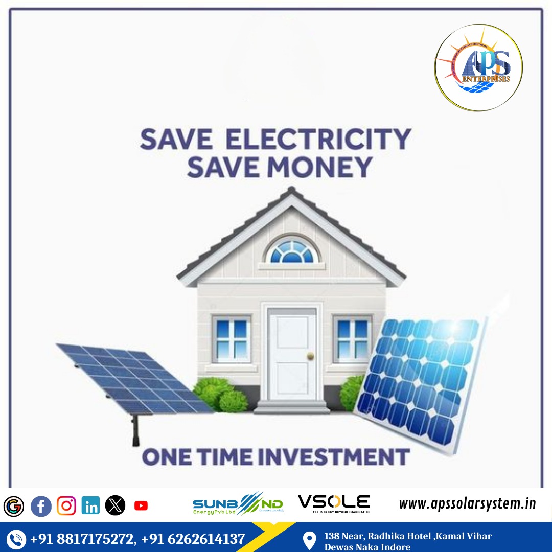 Tired of rising electricity bills? Solar power offers long-term savings with a single investment. #BreakFreeFromBills #InvestInSolar
.
.
#APSSolar #SolarSavings #GoSolar #SaveElectricity #SaveMoney #OneTimeInvestment #SolarPower #RenewableEnergy #SustainableLiving #EcoFriendly