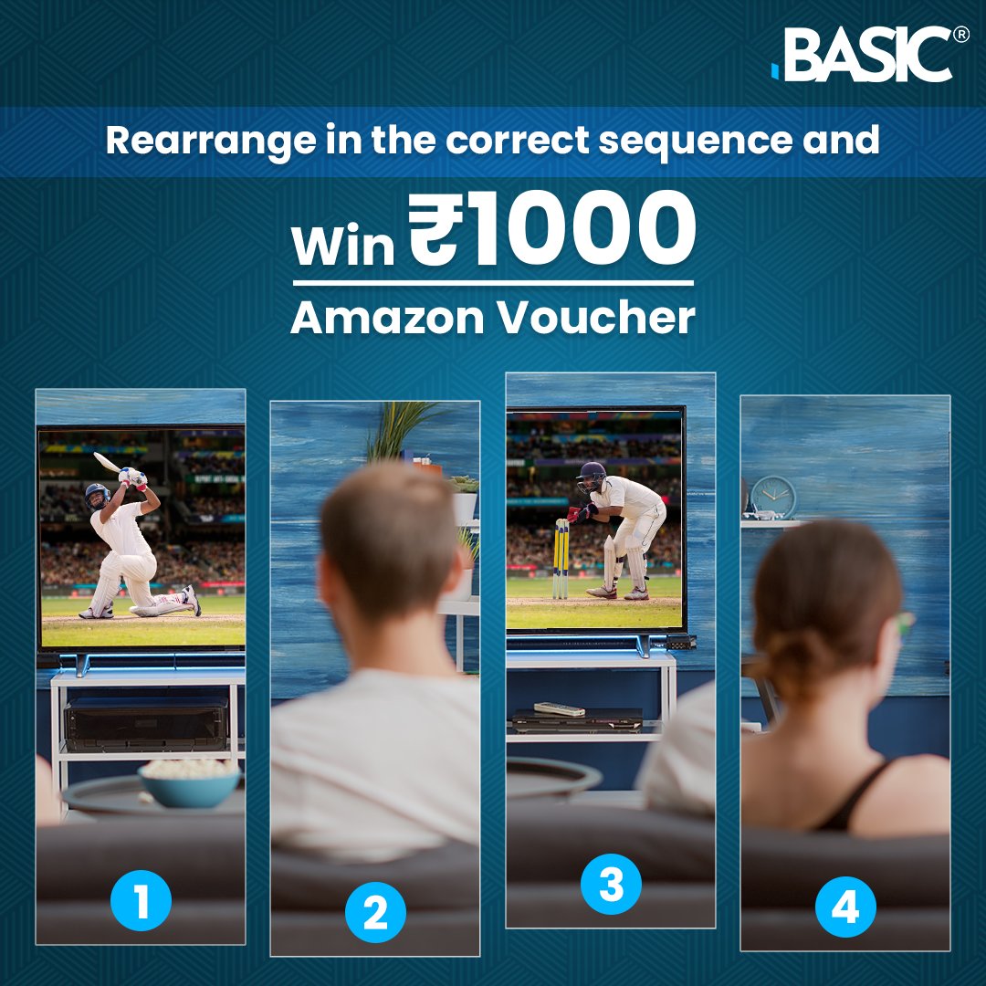 Contest Alert! Isn't watching a match with your loved ones at your home a great feeling? Rearrange the image to win 1000INR worth Amazon Voucher! BASIC Rules To Win: - Follow BASIC Home Loan - Comment your answer and tell us your memories of watch a match at home. -