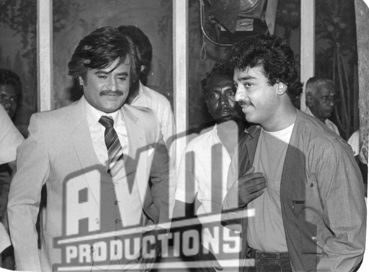 Ennamma Kannu? It's been a while since we shared some BTS pictures. So here's a double bonanza ft. Superstar and Ulaganayagan from the poojai of Mr. Bharath! 🔥😎 @rajinikanth @ikamalhaasan #SuperstarRajinikanth #ulaganayagankamalhaasan #MrBharath