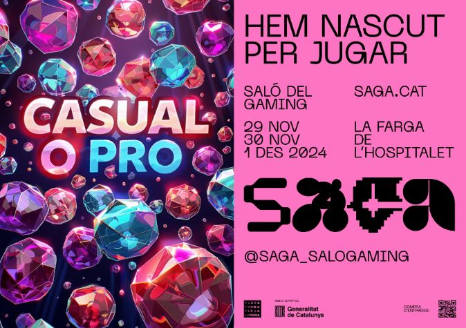 La 3a edició del @SagaSaloGaming se celebrarà del 29 de novembre a l'1 de desembre a @fargahospitalet! 👾 L'esdeveniment de referència dels videojocs en català comptarà amb competicions dels millors equips del #LOL, 56h LAN, #PremisSAGA, i molt més! 🔗 govern.cat/salapremsa/not…