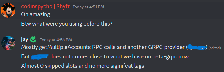 @Shyft_to  BETA  gRPC is performing good. 

Simply 2 value proposition
- It's affordable (199$ for beta users)
- Performance like a dedicated RPCs

DM me/  open a discord ticket to get beta access for 7 days free access. 

Tag your developer/trader buddy, who might need it .