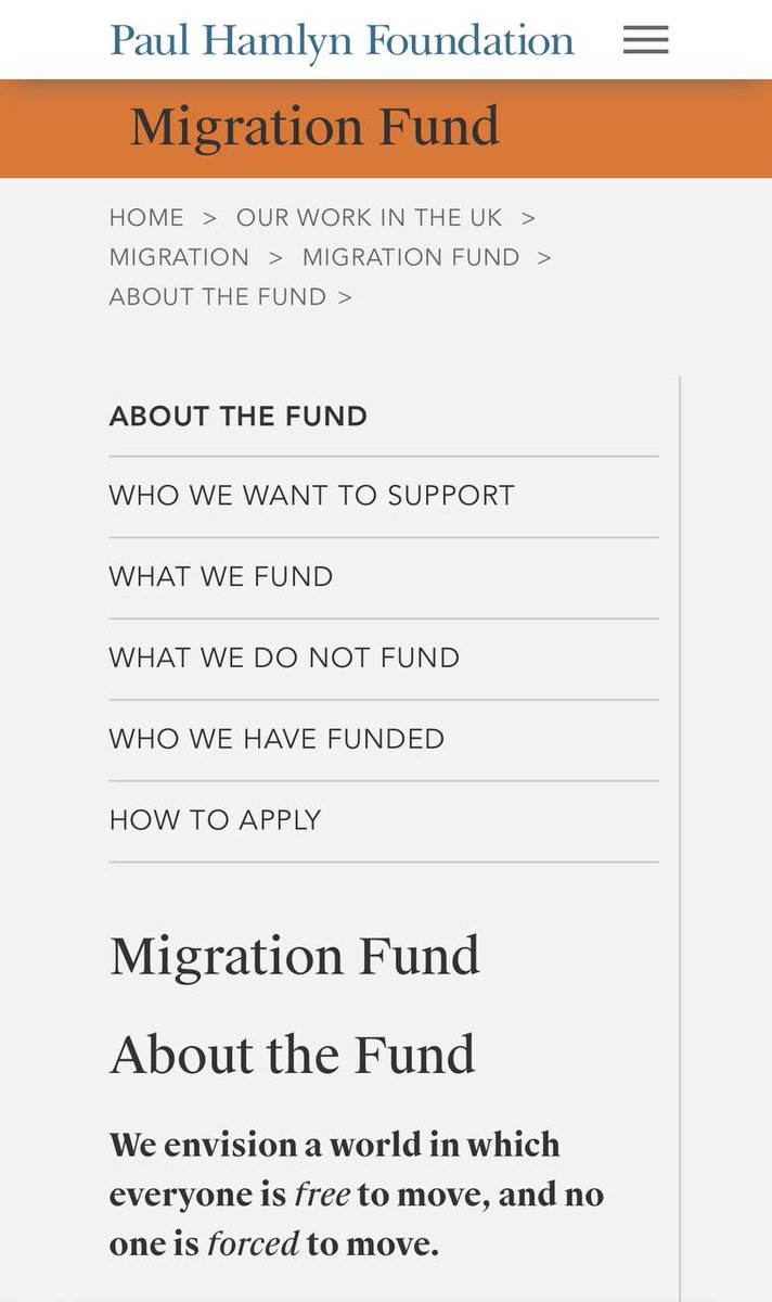 The Paul Hamlyn Foundation is advertising grants for the people smuggling groups that are recognised as NGOs. 

This is yet another, in the growing list, of Jewish organisations funding & advocating for open borders - a fact that makes some squeamish!

Their migration fund