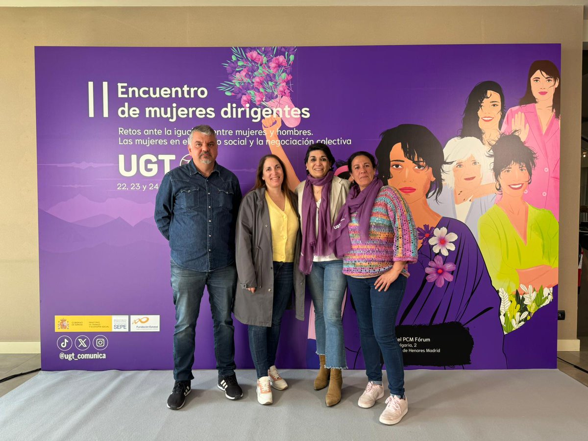 UGT_ILUNION's tweet photo. Asisitimos al "II Encuentro de mujeres dirigentes" de @UGT_Comunica para hablar de los retos sociales y laborales para lograr la igualdad real y efectiva.
#MujeresDirigentesUGT 
#UGTFeminista https://t.co/vQ6OTFF9lN