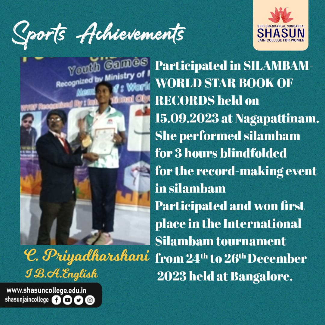 Our Student's Sports Achievements ! 🎉

#sports #sportswomen #womensports #womenpower #womenempowerment #womenstar #studentssport #studentsport #shasunjaincollege #lifeatshasun