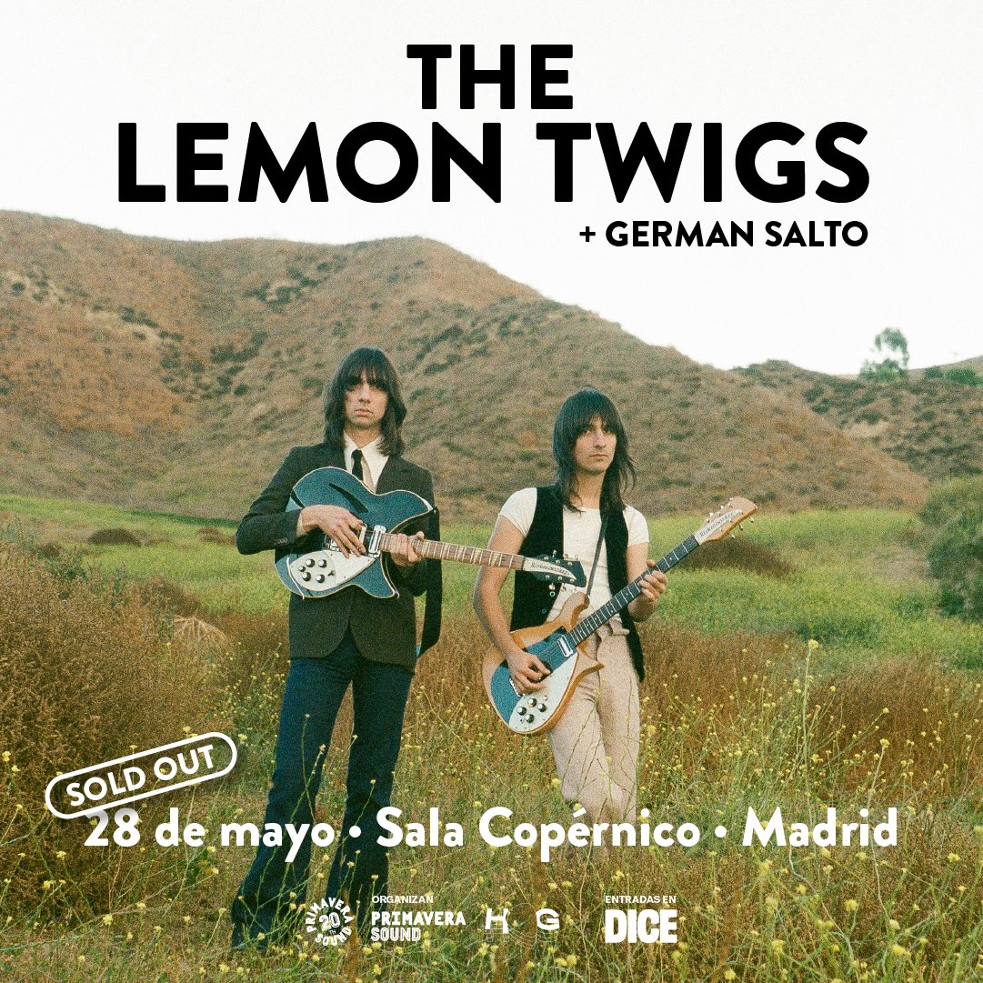 El madrileño Germán Salto (@salto_music) será el telonero de The Lemon Twigs en la Sala Copérnico el próximo 28 de mayo🔥

🎟️Os recordamos que las entradas para este concierto están agotadas. Si te has quedado sin, puedes apuntarte a la lista de espera en DICE.
#primaveratours