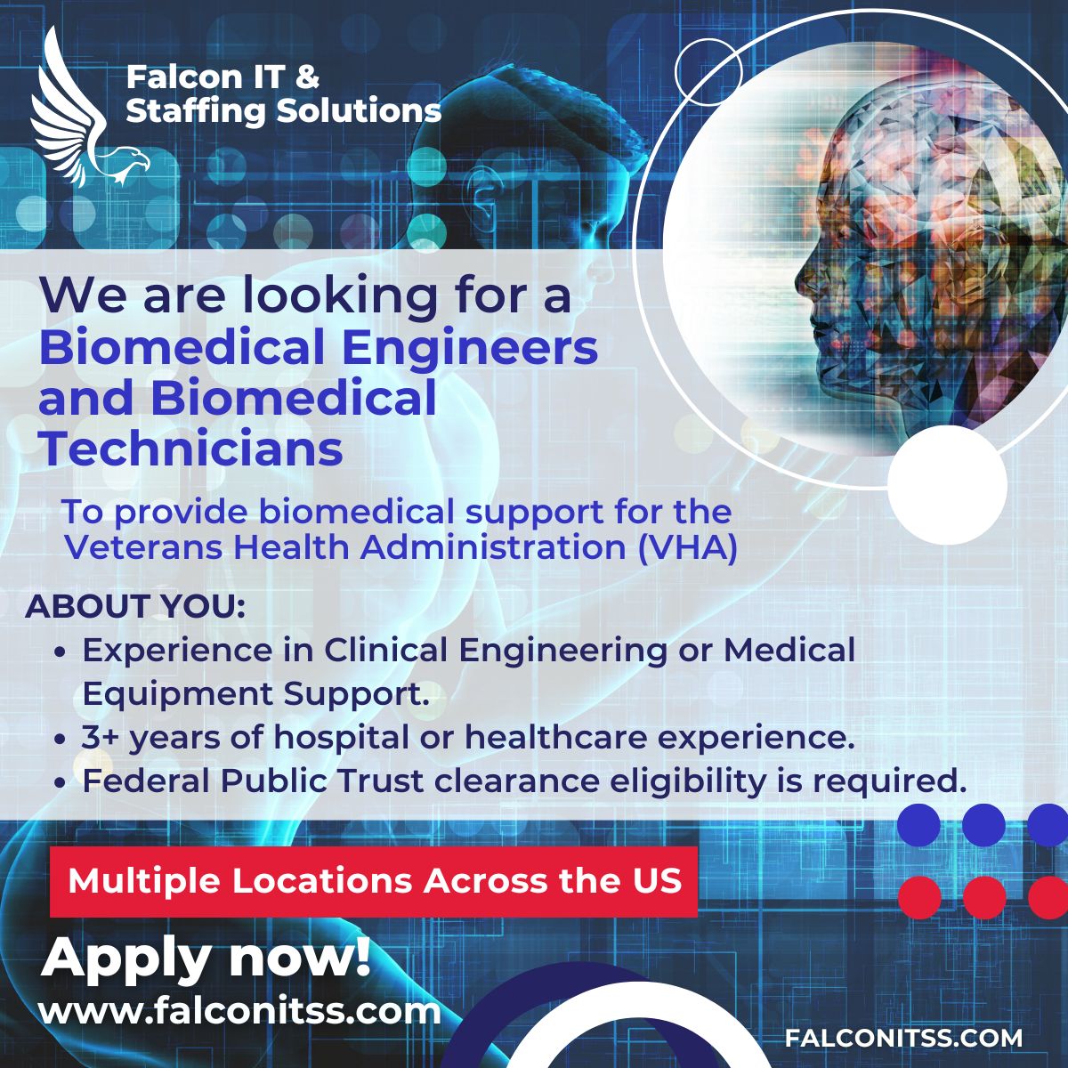 #HiringImmediately Biomedical Engineers and Biomedical Technicians to ensure reliability, functionality of medical equipment.

📍Multiple locations across the US.
📧 Email recruiters@falconitss.com to apply.

@falconitss
#biomedicaltechnicians #biomedicaljobs #biomedicalengineer