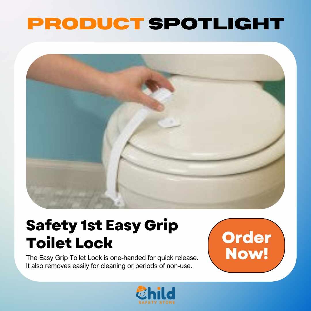 🔦 Product Spotlight: Help keep your child from playing in the toilet or trying to flush toys by securing the lid firmly shut. The Easy Grip Toilet Lock is one-handed for quick release. It also removes easily for cleaning or periods of non-use.