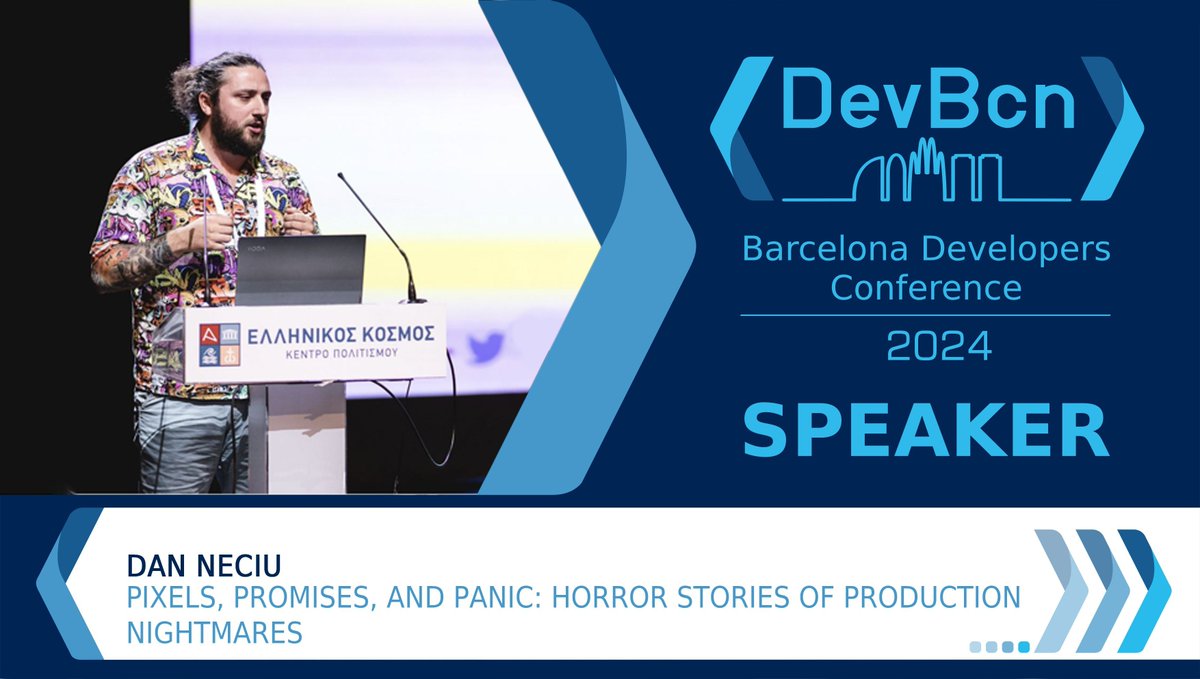 👻 Prepare for chills with @neciudan at #devbcn24! Join 'Pixels, Promises, and Panic: Horror Stories of Production Nightmares' to hear real-life dev horror stories and learn how to avoid them. Don't miss out! Details ➡️ buff.ly/44OANi7