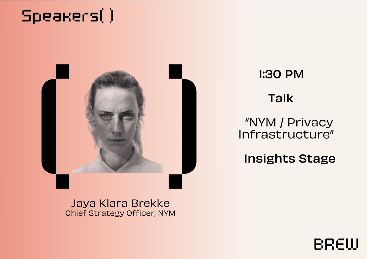 Don't miss @jayapapaya 's talk about the importance of Privacy Infrastructure from @nymproject , happening tomorrow at 1.30 pm!