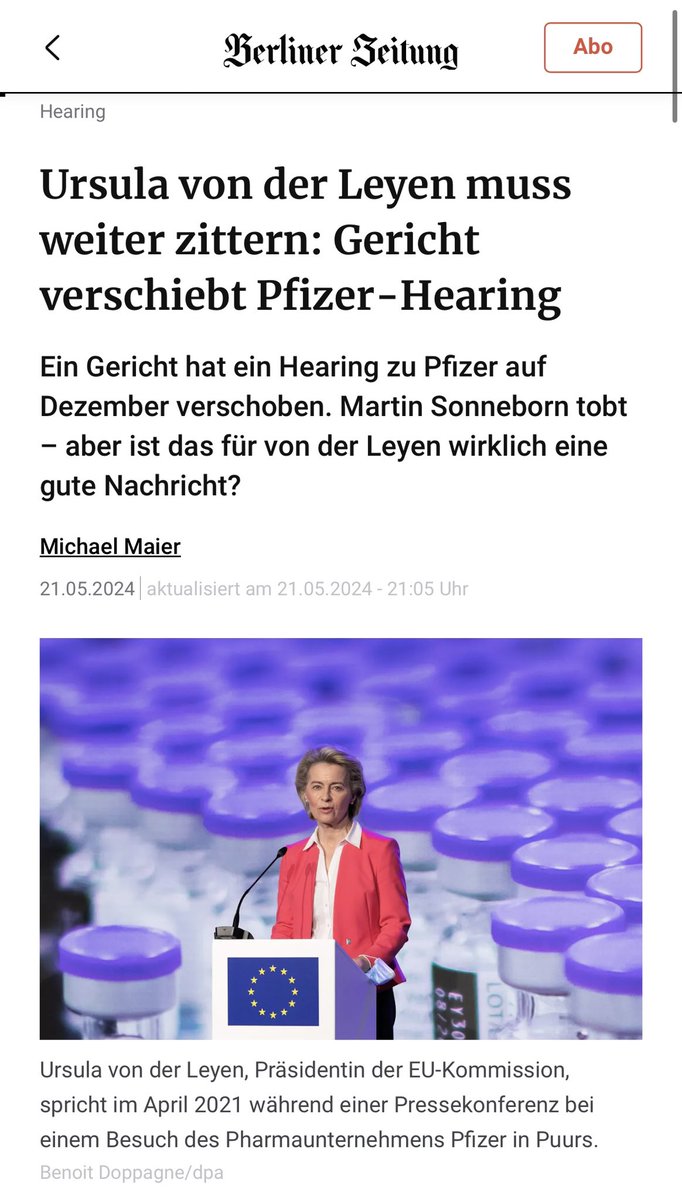 Das Hearing in Sachen #vonderLeyen wurde zwar vom belgischen Gericht verschoben, aber ob das für sie wirklich eine gute Nachricht ist, ist unklar: Während Martin Sonneborn darüber erschüttert ist: „Der EU-Abgeordnete @MartinSonneborn von der Partei Die Partei sagte der