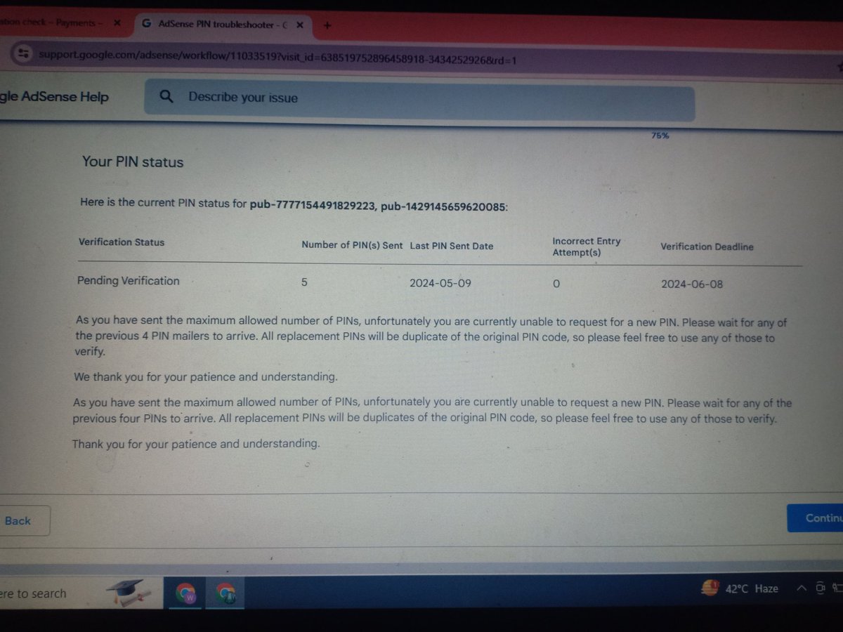 kamranFaiz68's tweet photo. @TeamYouTube dear youtube me adsense my adsense pin 5 pin still me not received any pin then me try to verify my identity with national id card but here not option to verify it me rry to find conatct us foam but here not reflect any contact us please help me https://t.co/O8diCDCWdN