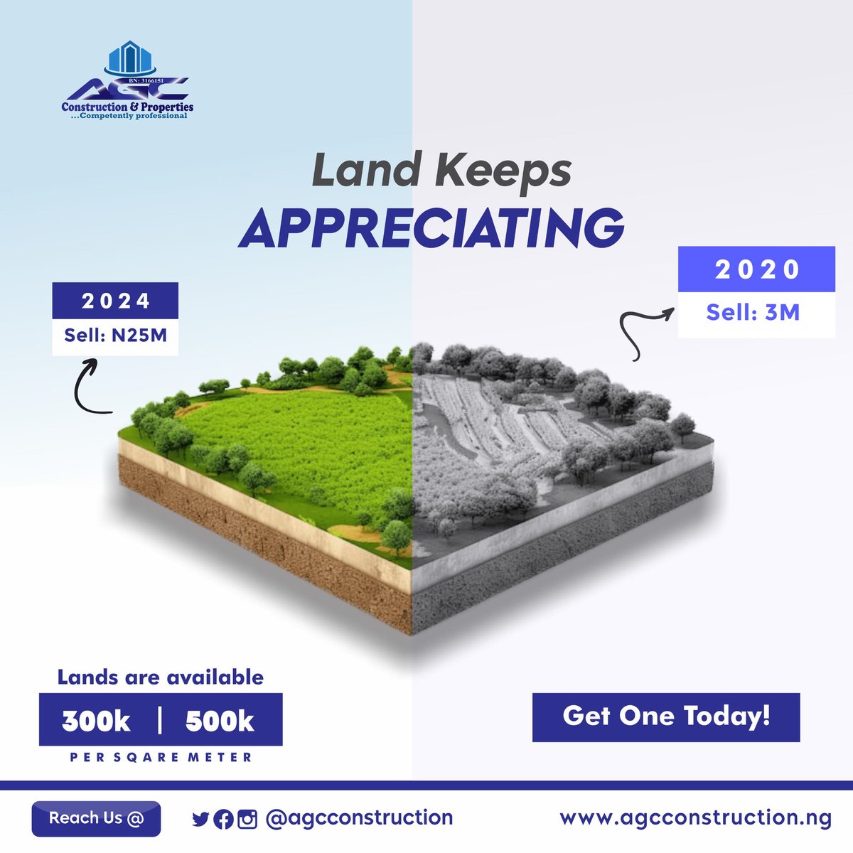 AgcProperties's tweet photo. Land values appreciate over time, Invest in landed properties and watch your wealth grow steadily year after year, securing a brighter financial future for yourself and your loved ones.
#realestate #thinkinvestment
#construction #thinkagc
#investwithagc #realestateinvesting https://t.co/eDCFcKbVbO