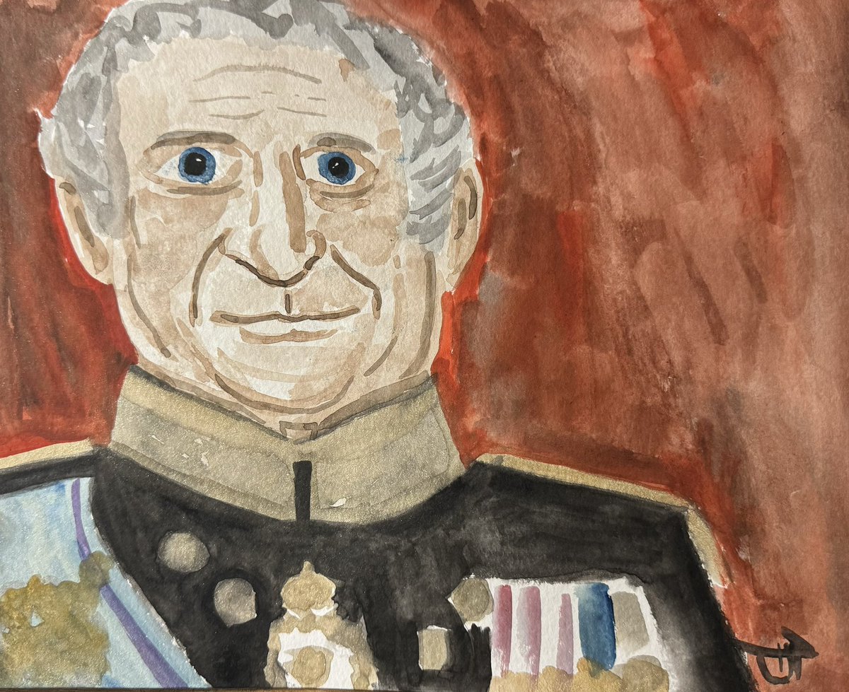 #PruittWrites #watercolor #kingcharles #windsor #uk #royalty #portrait #portraiture #watercolorportrait #watercolorist #watercolours #art #americanartist