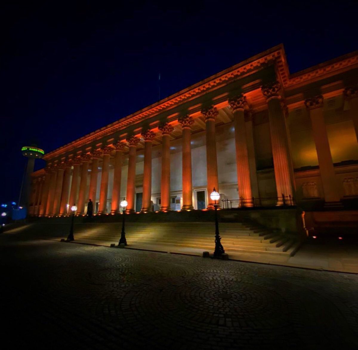 The following buildings will be lit in orange, Megan's favorite colour. We hope you can find time to reflect & remember 🧡 The Royal Liver Building Liverpool Town Hall St. George's Hall The Cunard Building St. John's Beacon The George's Dock Building The Mersey Gateway Bridge