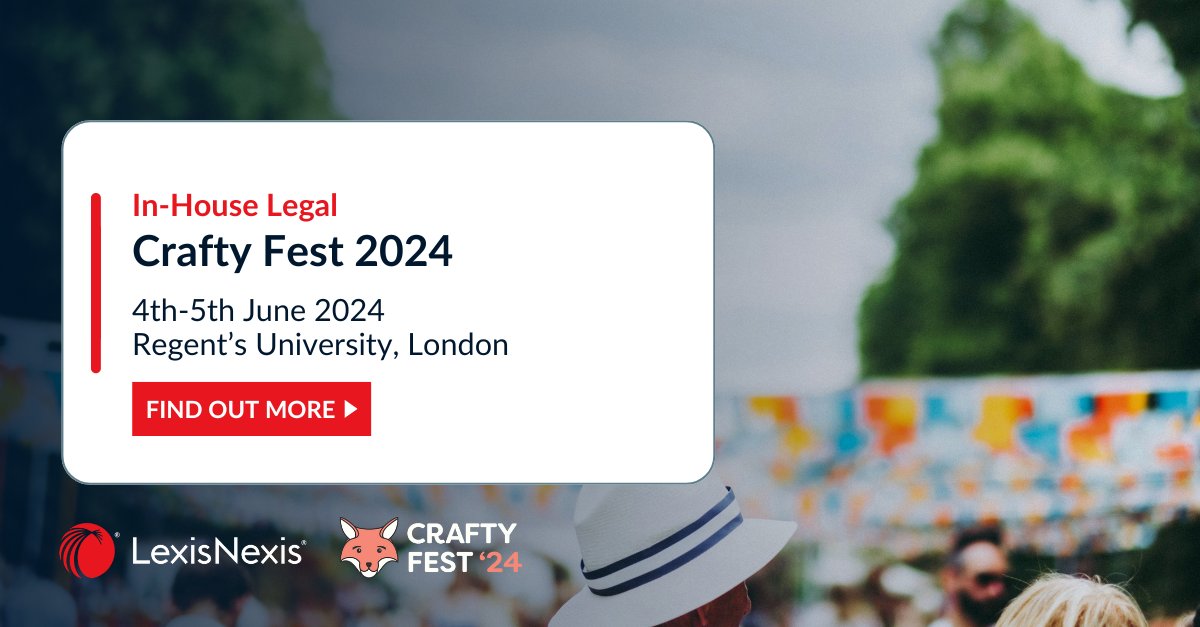 We're excited to be at #CraftyFest2024 on Weds 5.06. Join us at London’s Regent’s University for an event that promises plenty of opportunities to connect. With a curated schedule of content grounded in insights from the in-house community, don’t miss out: ow.ly/FA9Y50RJJL7