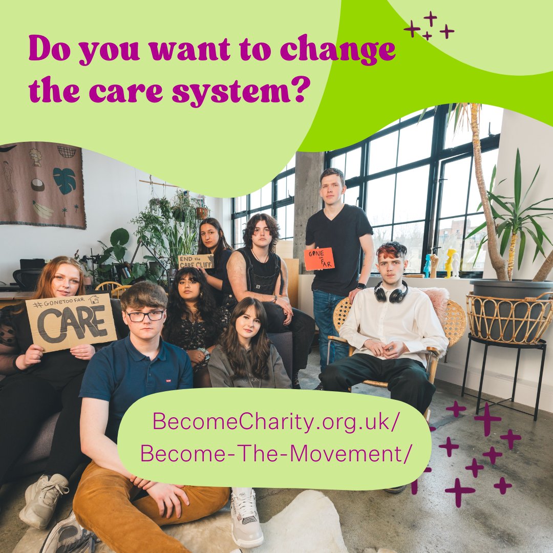 🔊 Want to change the care system? 

🤔 Are you #CareExperienced and under 27 years old? Or do you know someone who is?

🙌 Get involved with our policy & campaigning work today.

⬇️ Sign up here: becomecharity.org.uk/become-the-mov…