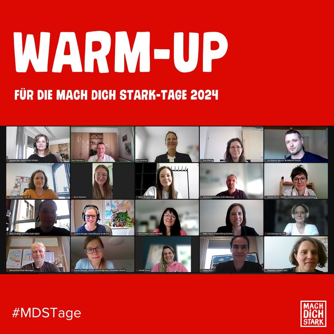 Vergangene Woche haben wir mit fast 40 Teilnehmenden bei unserem Warm-up auf den Weg zu den MACH DICH STARK-Tagen gemacht. Jetzt sind wir alle bereit für die MACH DICH STARK-Tage 2024! Seid ihr dabei? Alle Infos findet ihr hier: buff.ly/3OoJcRg
