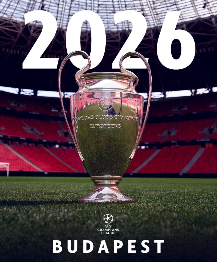 HunFootballXtra's tweet image. 🚨🚨| OFFICIAL: The 2026 UEFA Champions League final will be held in Budapest! 🇭🇺🏆

(📸: M4 Sport)