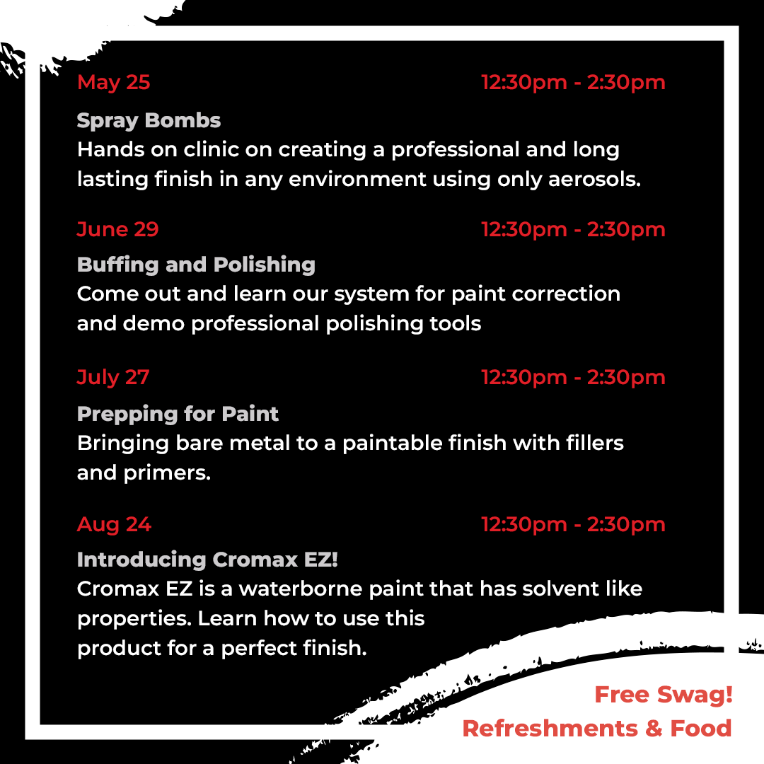 muskokaauto's tweet image. Have YOU registered yet?  Learn from the Pros! Free #muskokaautoparts #refinishing workshop series starts THIS SATURDAY MAY 25. TO REGISTER: call the North Bay store 705-472-0400 &amp;amp; talk to paint counter or register at this link: forms.office.com/r/a0bh7425tm