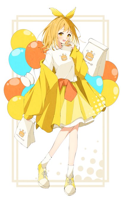 「balloon blonde hair」 illustration images(Latest)