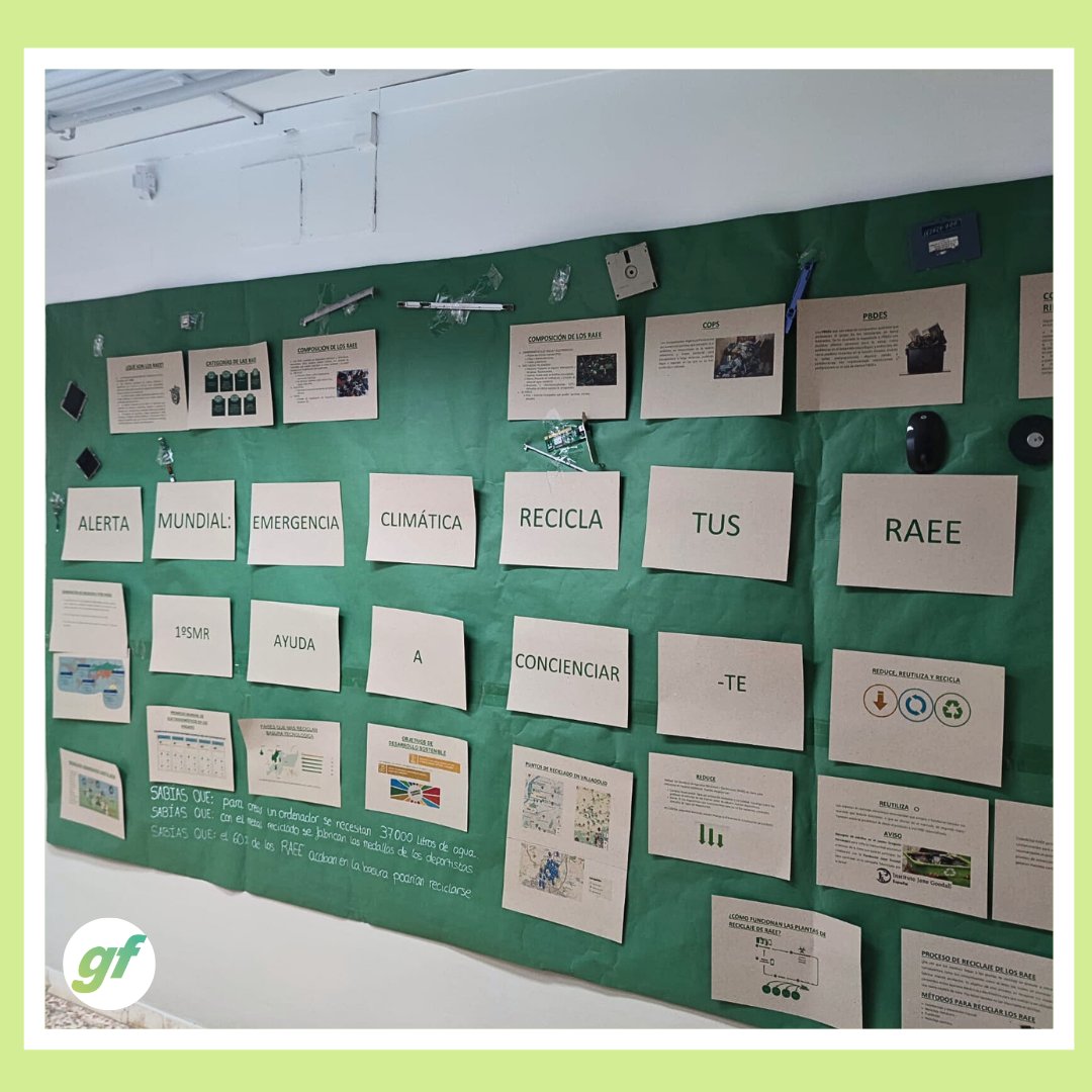 gregorioferva's tweet photo. Los alumnos de #SMR han terminado el mural "Alerta mundial:Emergencia climática.Recicla tus RAEE".Colaborando en el proyecto de centro #EmergenciaClimatica_GF, nos ayudan a concienciar en la necesidad del reciclado de equipos eléctricos. ¡Reduce, reutiliza y recicla!
@DH_Prime_GF https://t.co/Cu5JY7lQsd