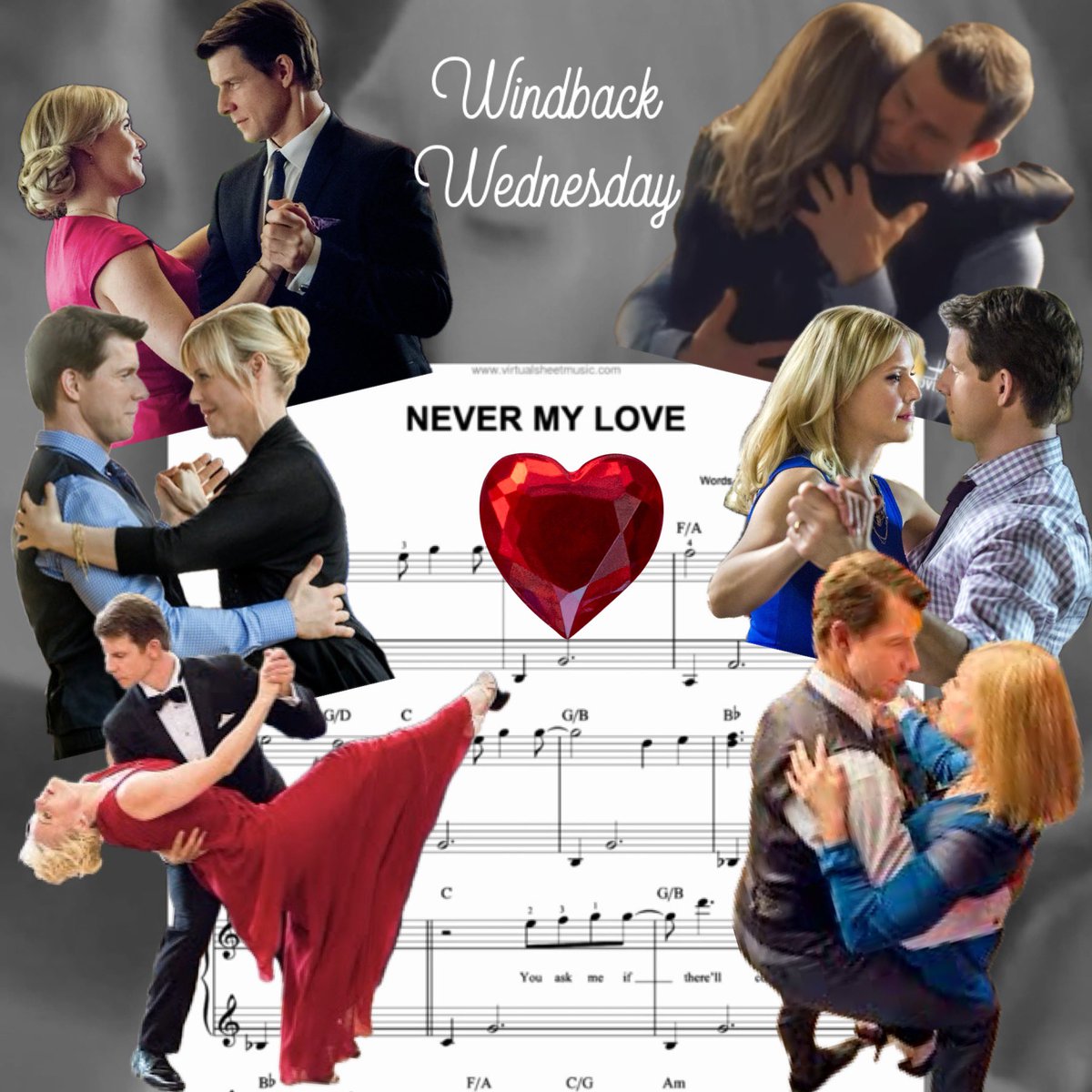 #WindbackWednesday Remembering all the dances . . .their passion for each other shines through in their dancing💙 Hoping to see more dancing in #SSD12 & #SSD13 Maybe a little music!🎶 @Eric_Mabius @kristintbooth #POstables #LisaHamiltonDaly