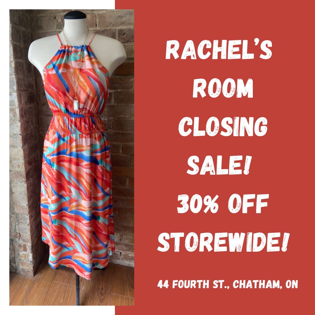 Summer fun and it is 30% off! 
Note* All sales are final
May 31 is the last day to redeem Gift Cards and Credit notes
.
.
#shopck #ckont #shoplocal #storeclosing #closing #closingsale #dexclothing #chatham #sarnia #london #windsor #toronto