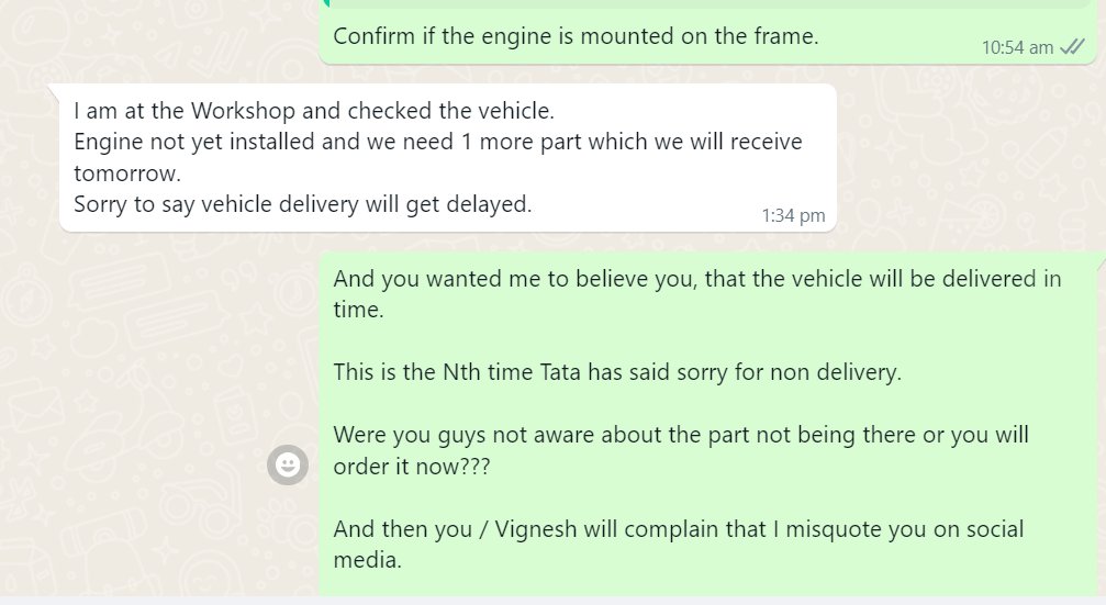 aspyadav's tweet photo. @tata_cars @RNTata2000 @TataMotors @TataCompanies I was promised delivery on 24th May but then again the TATA thing happen, 1 part was forgotten. @TataMotors is Bhagwan Bharose.

Hi Ratan Tata, seems you also don't care for the customer's ordeal or you also have been written off by your organization?
Day - 168
#wontbuyTATA https://t.co/DiP8zwfQxi