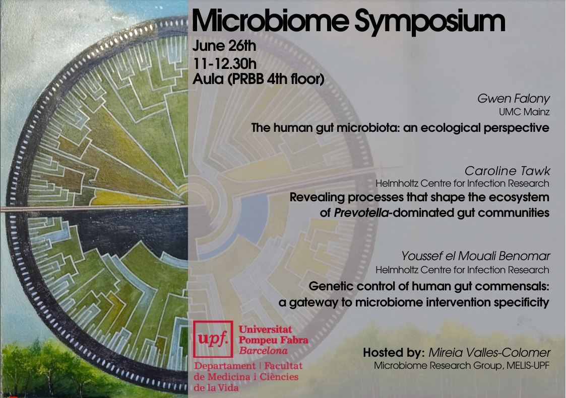 UPFbiomed's tweet photo. 📆 On 26 June, don't miss this mini-symposium on gut #Microbiome 

🗣️ Gwen Falony - @imbmainz 
🗣️ Caroline Tawk - @Helmholtz_HZI 
🗣️ Youssef el Maouali Benomar - @Helmholtz_HZI

⏰11 - 12:30 at @the_prbb Aula room. 
Hope to see you there! 🦠🙋🏾‍♀️ https://t.co/rKqTA3bftO
