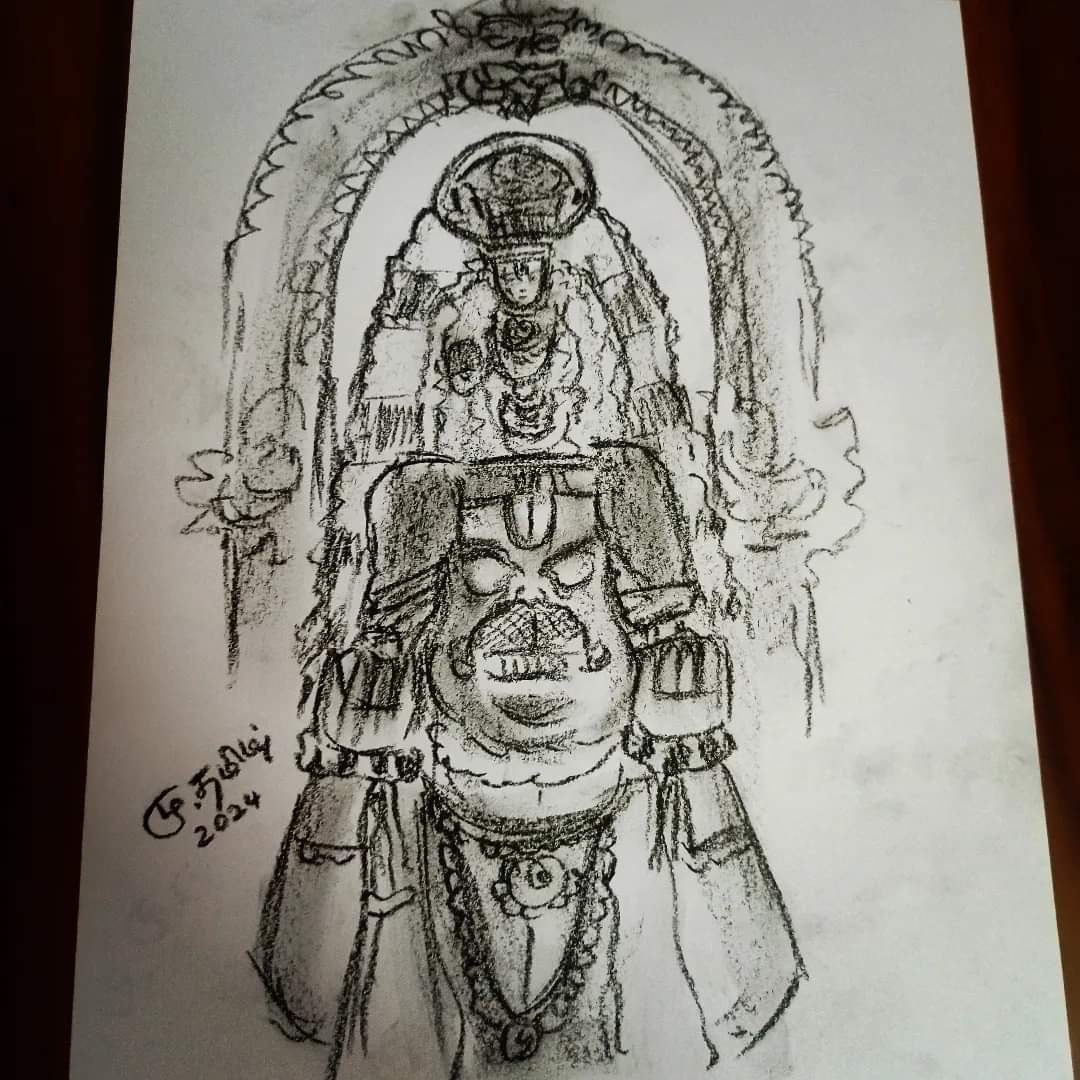 My art வையம் கண்ட வைகாசி பெருவிழா ஸ்ரீ பேரருளாளன் தங்க ஹனுமந்த வாகனத்தில் பவனி #திருக்கச்சி #வரதன் #ஹனுமந்த_வாகனம் #சிறிய_திருவடி #வைகாசி #பெருவிழா #காஞ்சி Pic reference @yaazh_photography 🎉