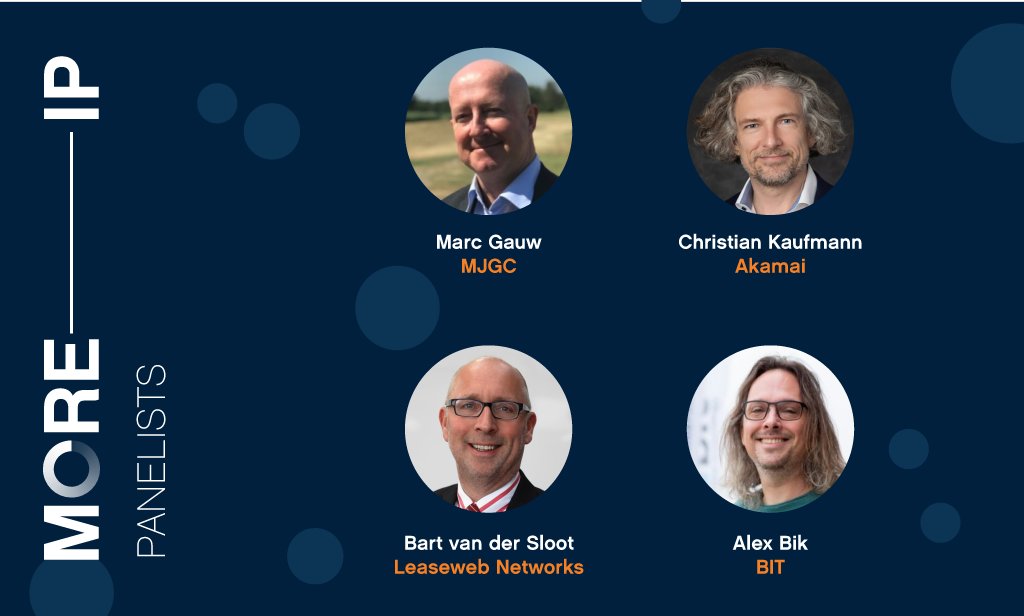 AMS_IX's tweet photo. We are proud to announce that this year, we will have our former Board members Marc Gauw, Bart van der Sloot, Alex Bik, and Christian Kaufmann on a panel during #MOREIP, reflecting on 30 years of AMS-IX.

https://t.co/K45jIb4z1A

#MOREIP2024 #30yearAMSIX https://t.co/u81p1Ayfyn