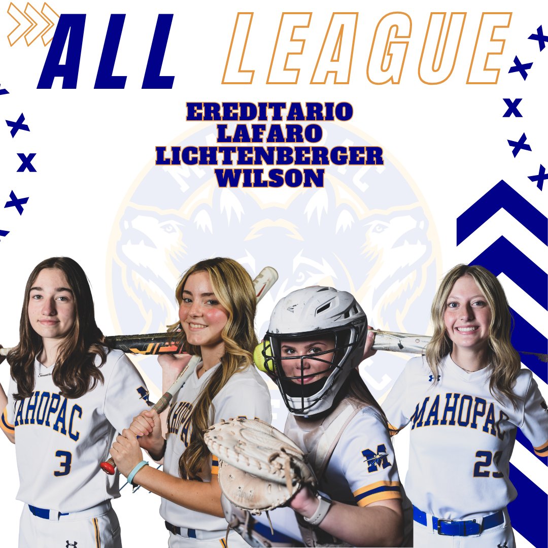 MahopacSoftball's tweet photo. Congratulations to @SamEreditario, @avlichtenberger  @GiannaLafaro &amp; @CamdynWils3 on being named All League for the 2024 season. Proud of you ladies! https://t.co/O1L8g7NHBa
