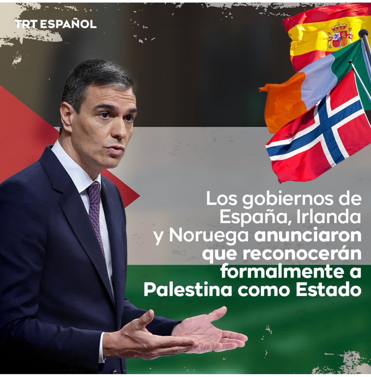 “Gobiernos de España, Irlanda y Noruega anunciaron que reconocerán formalmente a Palestina como Estado”
El gobierno de Israel ha logrado con su barbarie que el mundo esté al lado del más débil, del lado correcto de la historia, lo que nunca dudó el Pte @FernandoHinca01