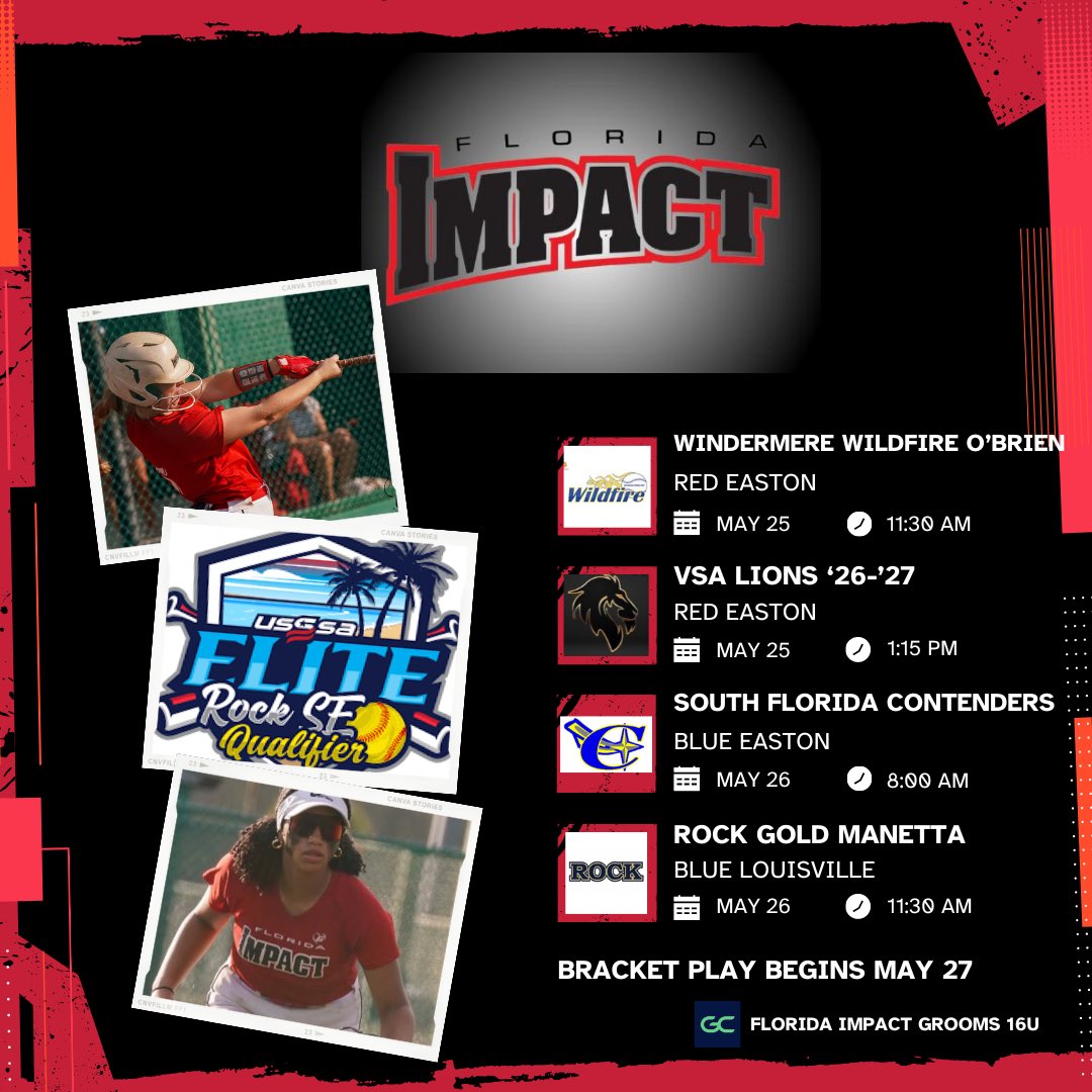 Laura Grooms (@coachlaura2k27) on Twitter photo Here we go!!!! 1st tournament of the season begins this weekend. 🥎 💥 @FLImpactGrooms <a href="/USSSAFastpitch/">USSSA Fastpitch</a> Here we go!!!! 1st tournament of the season begins this weekend. 🥎 💥 @FLImpactGrooms <a href="/USSSAFastpitch/">USSSA Fastpitch</a>