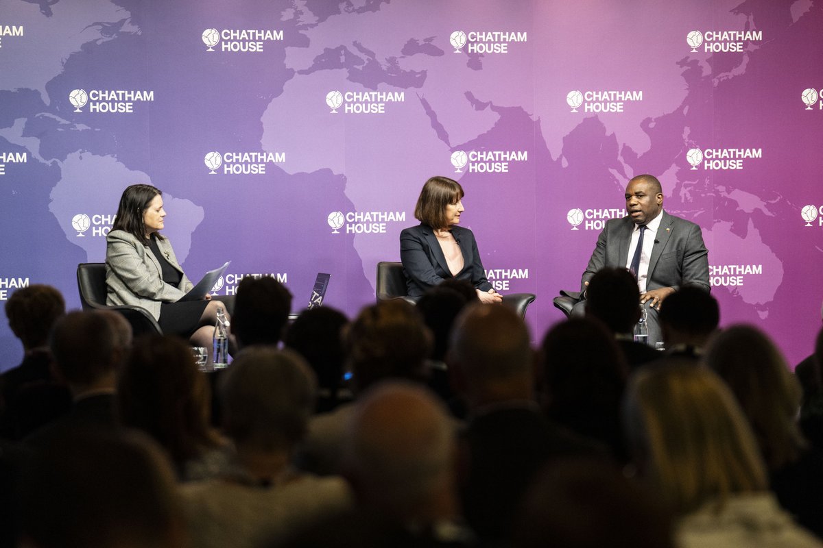 Chatham House (@chathamhouse) on Twitter photo Earlier today, <a href="/RachelReevesMP/">Rachel Reeves</a> and <a href="/DavidLammy/">David Lammy</a> joined <a href="/bronwenmaddox/">Bronwen Maddox</a> to explain <a href="/UKLabour/">The Labour Party</a>'s approach to ‘securonomics’ and discuss ‘progressive realism’ as a doctrine for the UK's foreign policy.
Watch our event in full: bit.ly/4bsYdvM Earlier today, <a href="/RachelReevesMP/">Rachel Reeves</a> and <a href="/DavidLammy/">David Lammy</a> joined <a href="/bronwenmaddox/">Bronwen Maddox</a> to explain <a href="/UKLabour/">The Labour Party</a>'s approach to ‘securonomics’ and discuss ‘progressive realism’ as a doctrine for the UK's foreign policy.
Watch our event in full: bit.ly/4bsYdvM