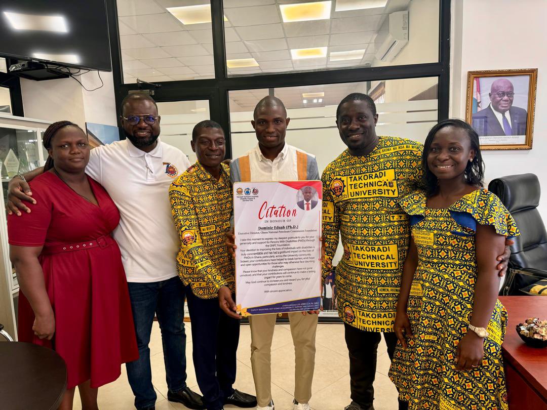 GNPCFoundation's tweet photo. DISABILITY SUPPORT &amp; SERVICES UNIT OF TAKORADI TECHNICAL UNIVERSITY HONOURS EXECUTIVE DIRECTOR OF GNPC FOUNDATION 

The Disability Support &amp; Services Unit(DSSU) of Takoradi Technical University paid a courtesy call on the Executive Director…

See here 👇

https://t.co/ir0XKuef6r https://t.co/ponh0A7vnc