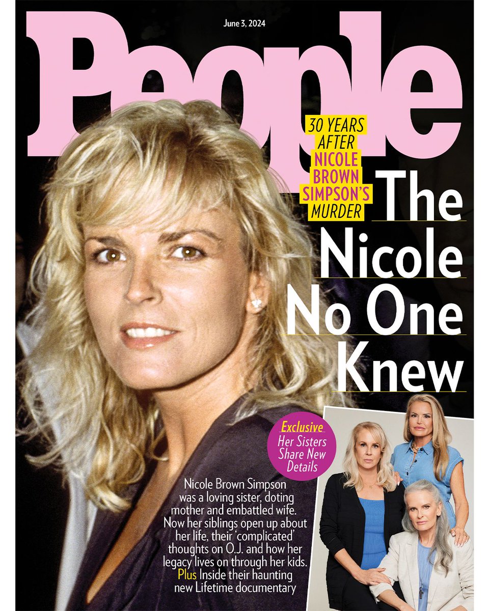 🔗: peoplem.ag/3ysyOUy

In an upcoming Lifetime documentary series based on the life and violent death of Nicole Brown Simpson, her three sisters are sharing her story. Tap the link to read the full story and pick up your issue on newsstands this week.