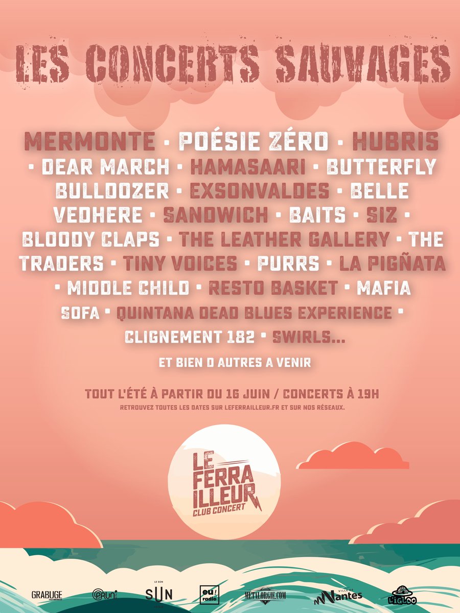 Metalorgie's tweet photo. Les concerts sauvages sont de retours au @LeFerrailleur  de Nantes. C'est tout l'été pour une heure de concerts gratuits chaque semaine, mêlant Rock, Punk, Folk et Blues, dès 19h. Au programme de cette année : Poésie Zéro, Resto Basket, Clignement 182, ...
https://t.co/7J5BlIn06r https://t.co/LGk4DusIAw