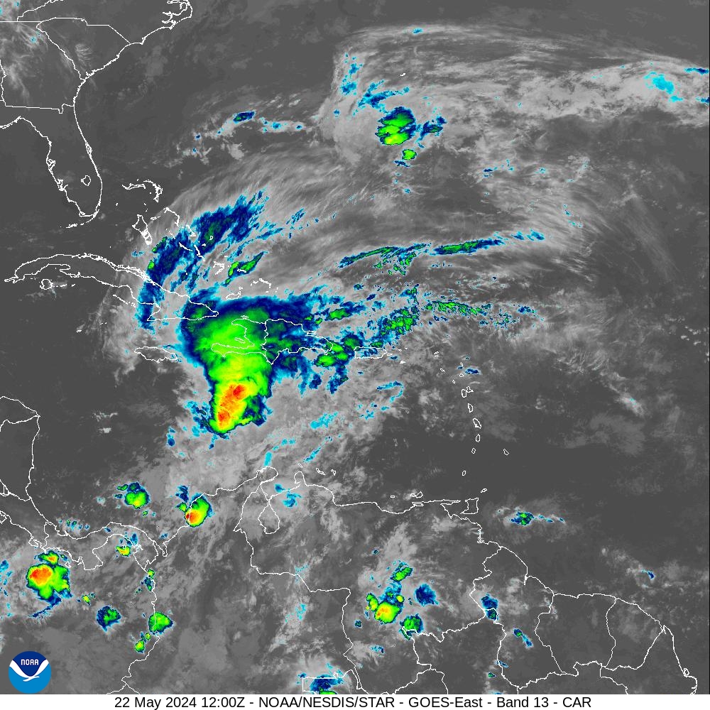 rudymperezt's tweet image. #CLIMARD: Los modelos predictivos de precipitación arrojan que para este miércoles 22 de mayo a partir de las 8:30 a 9:00 am habrán aguaceros de intensos a moderados en toda la zona Suoreste del país. Desarrolalndose el día podrían aumentar las alertas para el gran #SantoDomingo.
