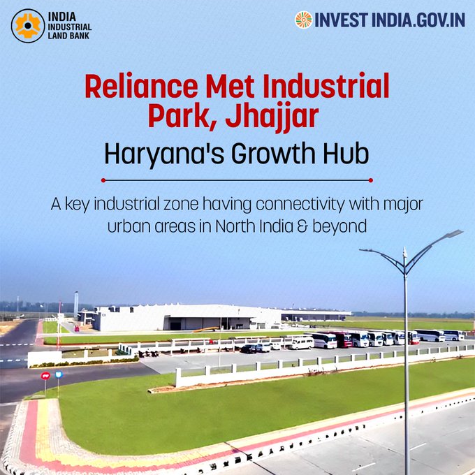 Reliance Met Industrial Park in Jhajjar is now on board the #IILB Portal, boasting various facilities with connectivity to major urban areas, boosting business and overall growth.

Click to know more: bit.ly/IndLandBank_GOI

#InvestIndia #InvestInIndia #EoDB #InvestInHaryana