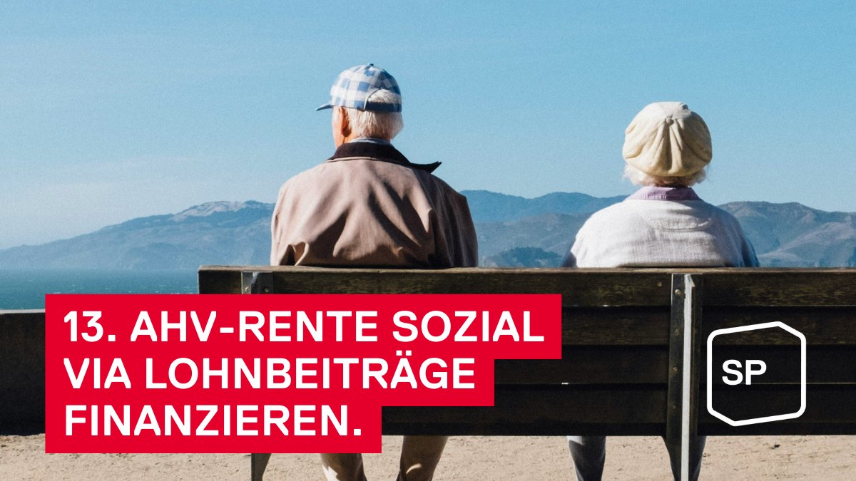 Heute hat der Bundesrat die Vernehmlassung zur Umsetzung und Finanzierung der 13. AHV-Rente eröffnet. Die @spschweiz hat bereits im Abstimmungskampf aufgezeigt, dass eine soziale Zusatzfinanzierung anhand von zusätzlichen Lohnprozenten erfolgen sollte. Dazu stehen wir weiterhin.