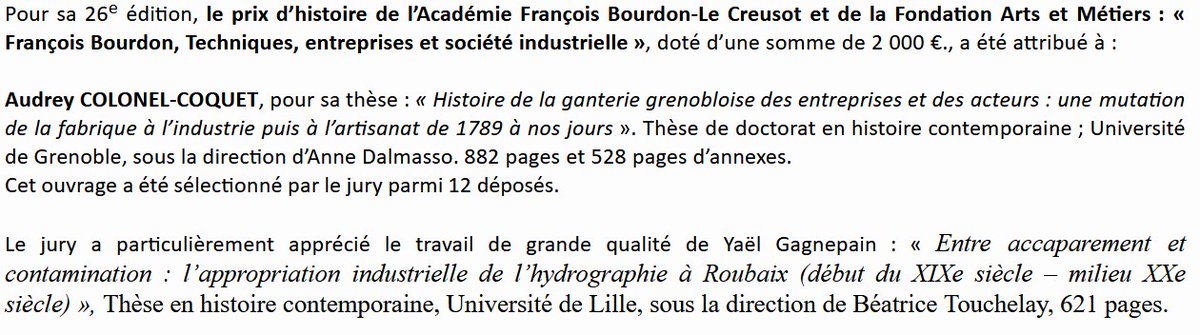 Accessit du Prix de l'Académie François Bourdon pour la thèse de Yaël Gagnepain, docteur de l'@univ_lille & @IRHiS_ULille