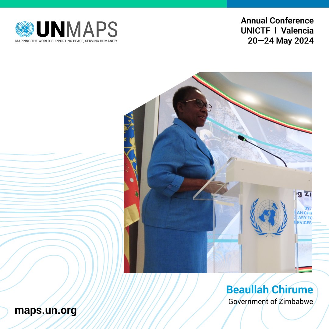 #UNMapsConference During her keynote message, Mrs. Beaullah Chirume highlighted Zimbabwe's dedication to IT technologies for SDGs, addressing challenges in human capacity, infrastructure, cybersecurity, and technology development, and the pursuit of strategic partnerships.