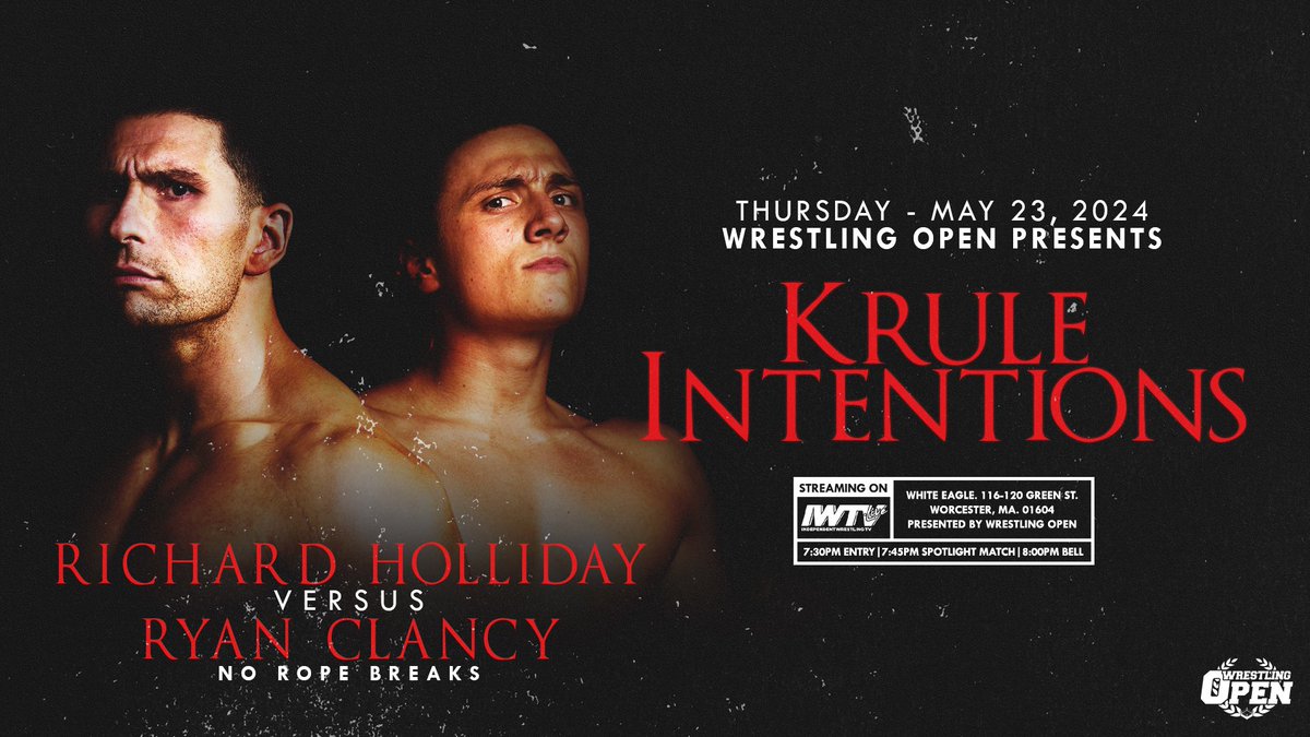 BREAKING: After two matches with the ropes being wrongfully involved in the ending, Wrestling Open have made an important decision. HOLLIDAY 🆚 FANCY And it’s a NO ROPE BREAKS match! 📺: @indiewrestling 🎟️: $10 at the door or shopiwtv.com/collections/wr… #WrestlingOpen