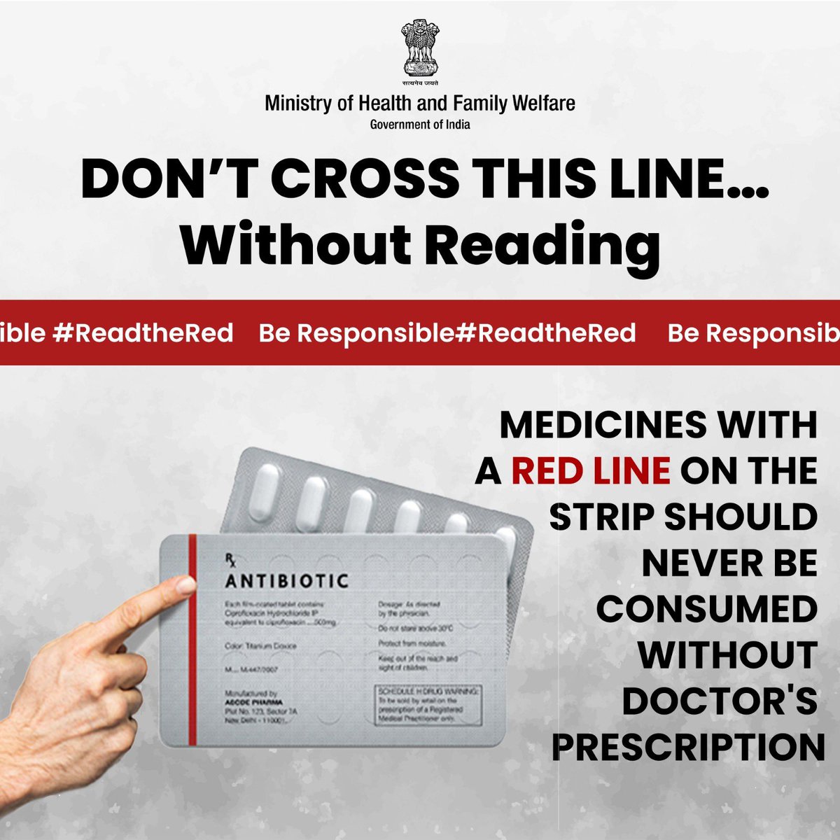 Red line, red alert! Don't ignore the red line on your meds. Consult your doctor first. . . #ReadTheRead #BeResponsible