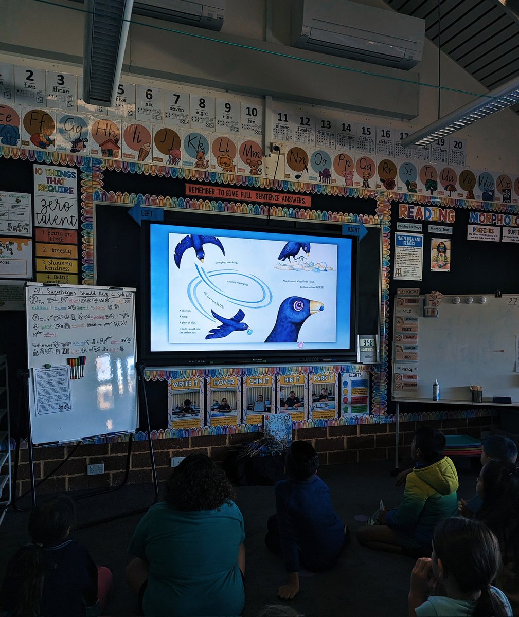 We absolutely loved joining over 2 MILLION other kiddos across Australia and NZ to read <a href="/AuraParker/">Aura Parker</a>'s beautiful book, Bowerbird Blues, for #NSS2024 today 🧢🔷🫐📘💙